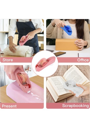 Otomatik Bant Dağıtıcı Kesici Çekme Rulo Bant Ile Taşınabilir Kırtasiye El Bant Mavi
