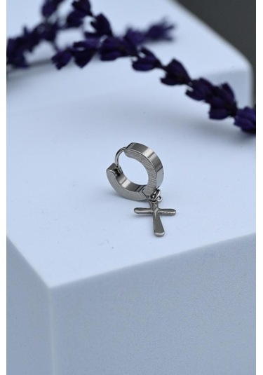 Tükkan Accessories 316l Cerrahi Çelik İğneli Haç Figür Çelik Küpe-çlkgfi19