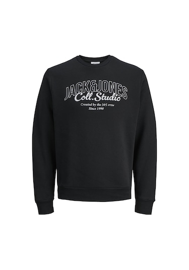 Jack & Jones Jjmakoto Siyah Erkek Sweatshirt 12278601 Siyah