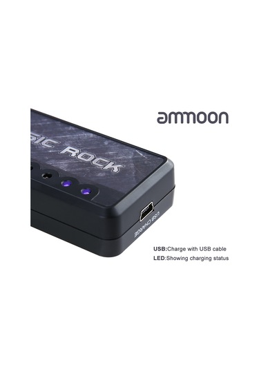 Ammoon Classıc Rock Elektro Gitar Kulaklık Amplifikatörü Klasik Rock Distortion Siyah