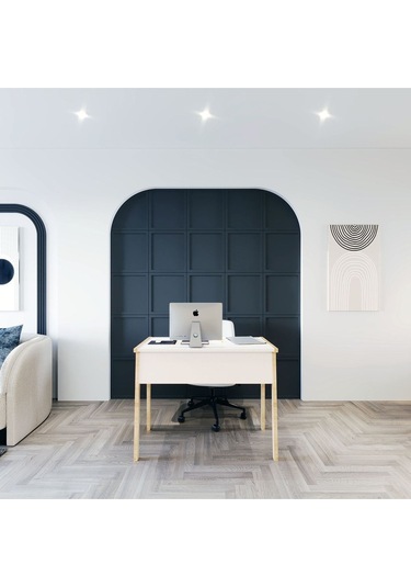 Zenith Çalışma Masası 90cm Beyaz Meşe