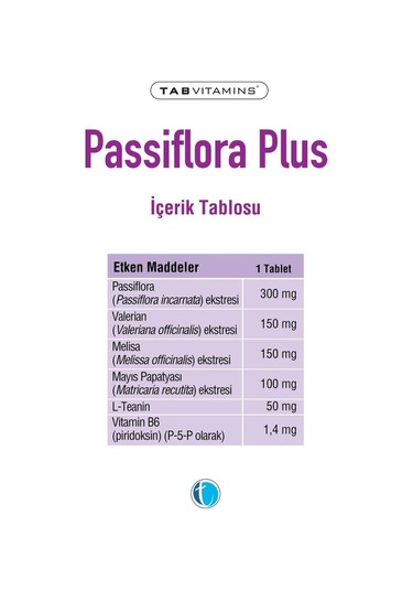 Tabvitamins Passiflora Plus 30 Tablet