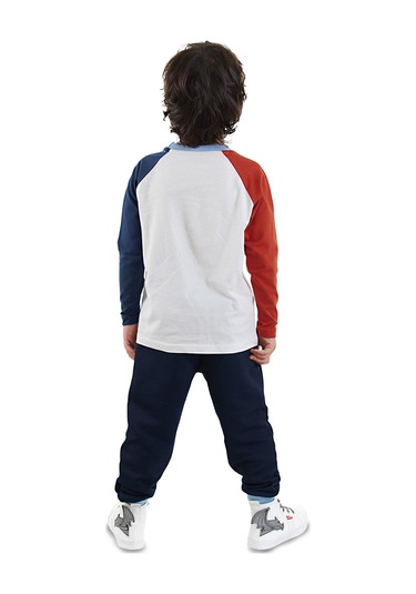 Denokids Bricks Dino Erkek Çocuk T-shirt Pantolon Takım Renkli