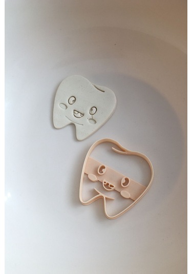 Mutlu Diş Kurabiye Kalıbı, Kesici, Şekillendirici Beyaz