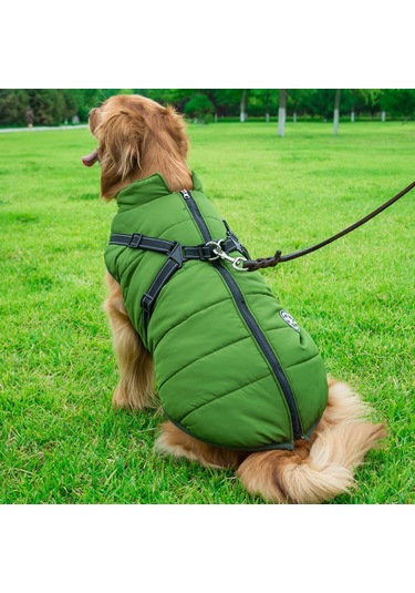 Ximistore9 Kışlık Isı Sağlayan, Parlak Yansımalı Köpek Montu - Siyah 4xl, Dayanıklı, Yumuşak Kumaşlı Evcil Hayvan Giysisi T牵引绳 Hariç