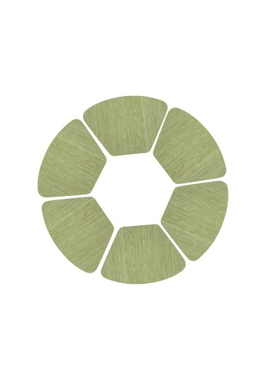 6x Yuvarlak Servis Altlığı Bardak Altlığı Çok Renkli Kaygan Olmayan Masa Pedi Yeşil