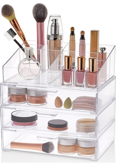 Makyaj Organizer- ( 3 Çekmece+1 Üst Organizer)