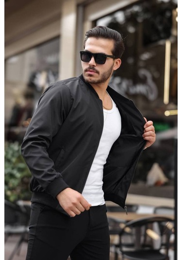 Erkek Süet Kolej Ceket Siyah Cepdetay