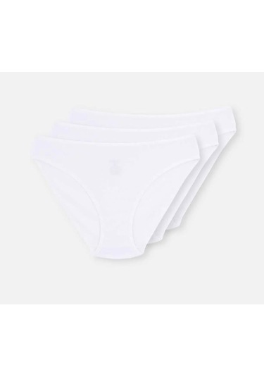 3 Lü Paket Dagi Bayan Klasik Slip Külot 5113kc Beyaz