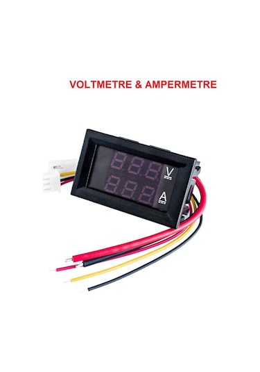 Voltmetre Dijital Dual Ampermetre Volt Akım Ölçer DC 0-100V 10A