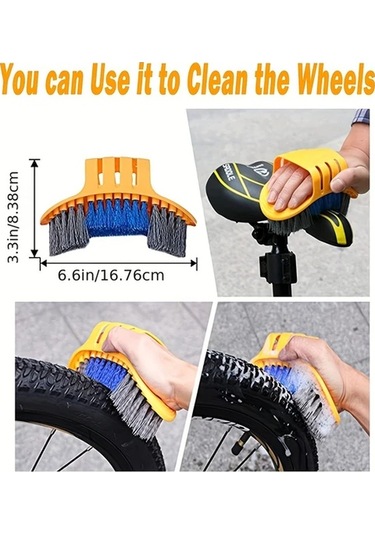 Elmpaly 4'lü Bisiklet Temizlik Seti, Bakım Aletleri Zincir Temizleyici