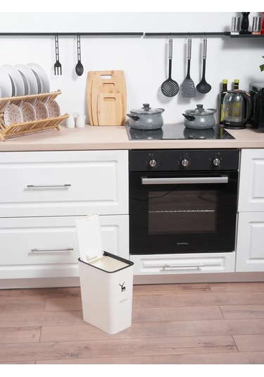 Solın Kapaklı Dar Mutfak Çöp Kutusu 262350102 Beyaz