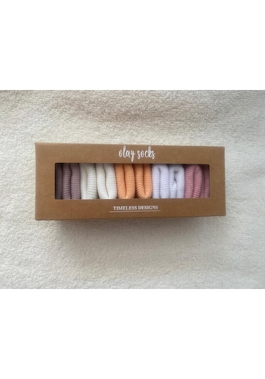 Kız Bebe Yenidoğan Kutulu 5'li Çorap 1309b Beyaz