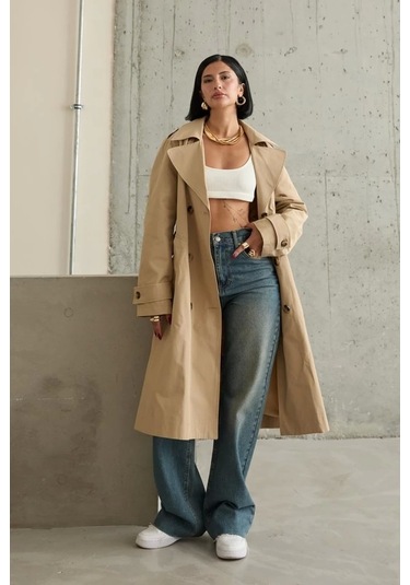 Camel Uzun Kemerli Trençkot CAMEL