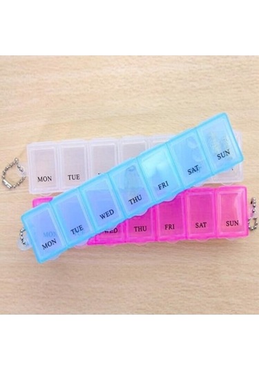 Novahub Mavi Mjj 7 Gün Haftalık Tıp Sağlık Tablet Tutucu Saklama Kabı Vaka Hap Kutusu Mavi Mavi