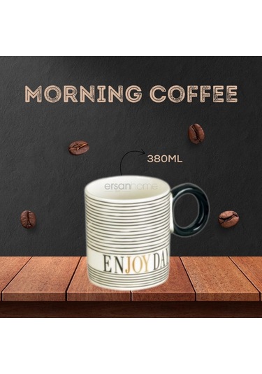 Tohana Porselen Kupa 380ml Desen3 Beyaz