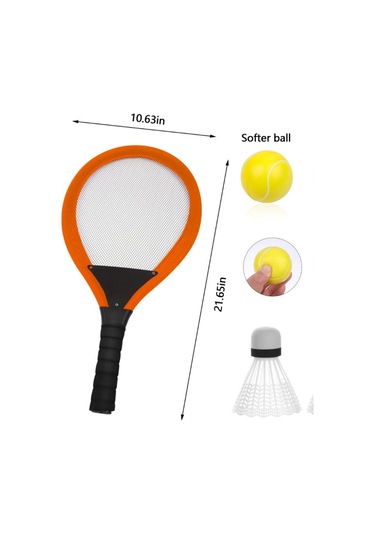 Badminton Seti Ve Soft Tenis Topu - Rkt-35 - Turuncu