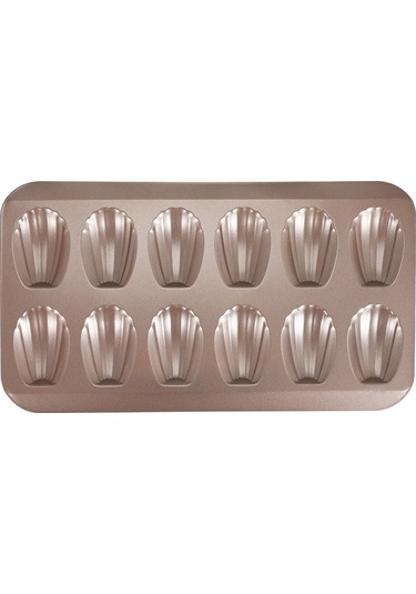 Sointeresting 12 Bardak Kabuk Şeklinde Yapışmaz Madeleine Tava Karbon Çelik Kalıp Pişirme Kalıbı Araçları Altın