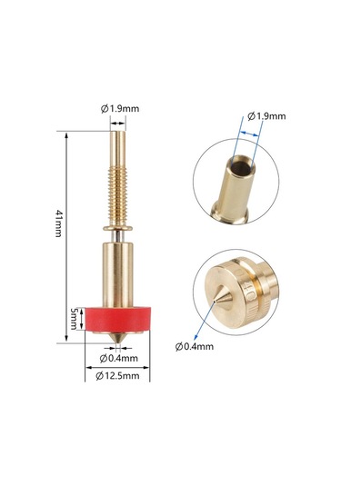 Gatherco E3d Revo Entegre Pirinç Nozul Boğazı Dıy Kiti İçin 3d Baskı Sıcak Uçlu Ekstruder Ekstruder Kafası