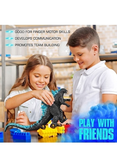 Godzilla Ses Efekti 25x15.5cm Dinazor Kırılmaz Oyuncak Dinozor Godzila Piller Dahil