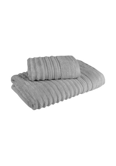 Fialka Long Twist Dalgalı Havlu 2'li Açık Gri 50x90