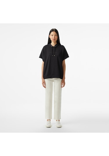 Nautica Kadın Siyah Relaxed Fit Kapüşonlu Sweatshirt Düz 45k500t Siyah