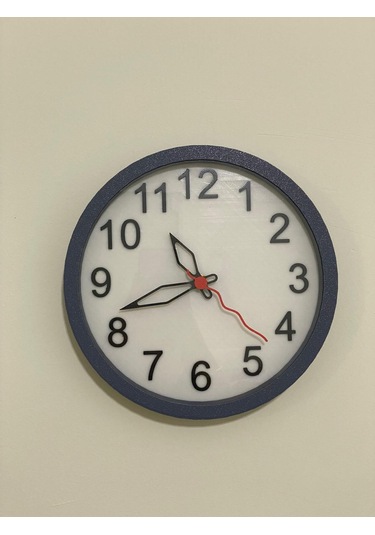 Klasik Duvar Saati Koyu Gri Kasa