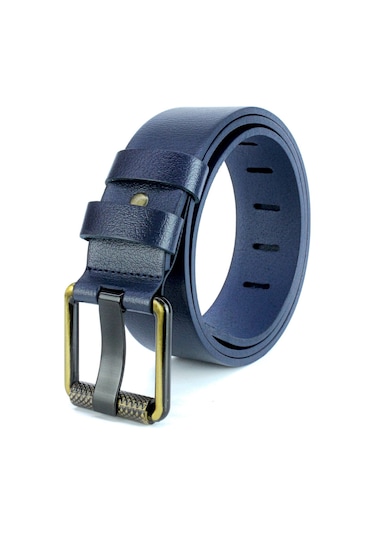 Erkek Hakki Deri 4,5 Cm Kot Kemeri Lacivert Lacivert
