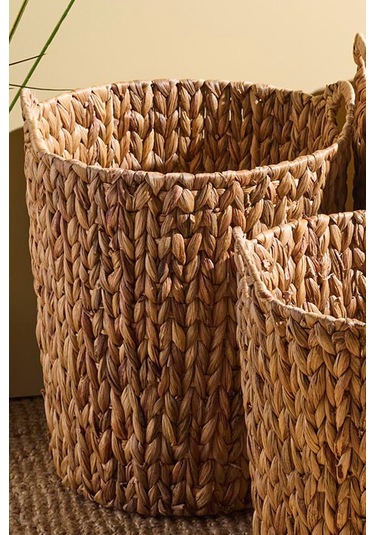 Cilento Hasır 3'lü Sepet Seti Kahverengı Kahverengi