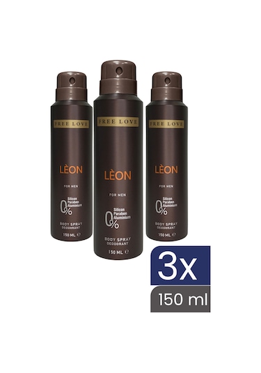 Free Love Leon Erkek Deodorant 3 x 150 ML