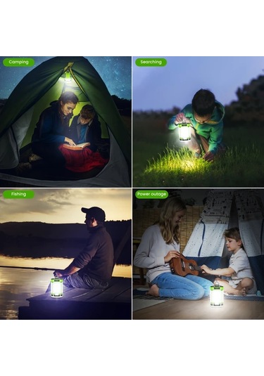 Xuweiwei Yeşil Kamp Lambası Ayarlanabilir Parlaklık 5 Aydınlatma Modu Toz Su Geçirmez Ip54 Kampçılık Acil Durum Yeşil