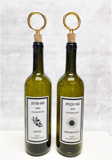 Altın Halka Mantar Tıpalı 750ml Yeşil Şişe Etiketli Yağlık Yağdan