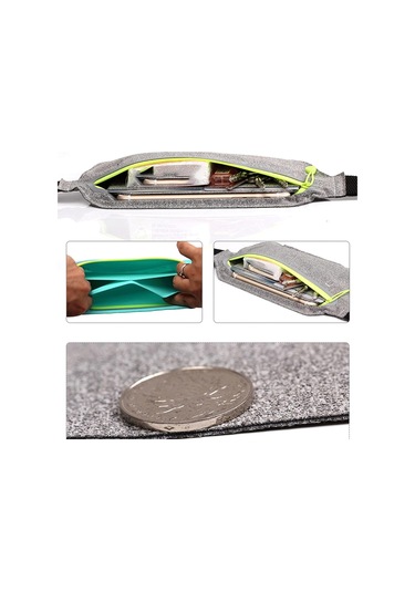 Bel Çantası Gizli Bel Çantası, Hafif Koşu Bel Çantası, Su Geçirmez, Ultra İnce Siyah A47 Siyah