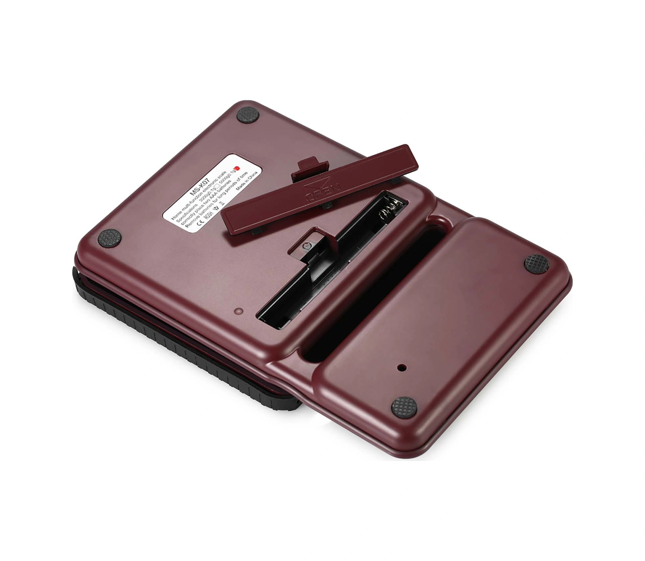 Kosona Kahve Ve Pastane İçin Zamanlayıcı Fonksiyonlu Mutfak Terazisi, 3kg/0.1g Hassasiyet, Bordo Rengi Pil Dahil Değil Bordo