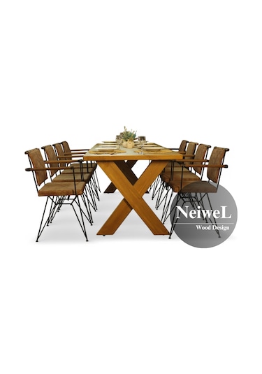 Neiwel Rane Doğal Ahşap Yemek Masası-70-120 Açık Ceviz