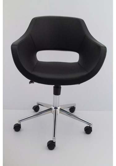 Ultra Siyah Deri Ofis Koltuğu