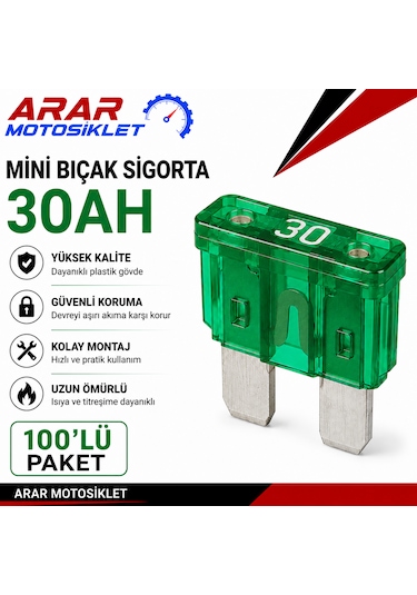 Mini Bıcak Sigorta 30ah 1 Paket 100 Adet-arr3176 30