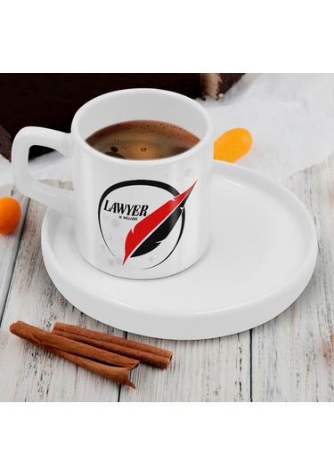 Bk Gift Kişiye Özel Sunum Tabaklı Avukat Tasarımlı Kahve Fincanı-12, Sevgiliye Hediye, Arkadaşa Hediye, Avukata Hediye Kobitmeyen137776 Bk Gift