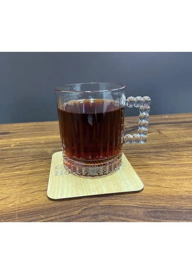 Çeyizci Çarşı Yeni Trend 6 Adet Çay Bardağı Kulplu Kupa Bardak 6 Adet Kuplu Kupa Bardak Seti 220 Ml Şerffaf