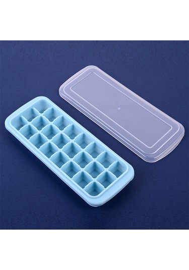 Vkemall Mutfak Ve Bar Kullanıma Uygun 24 Hücreli Kapaklı Silikon Buzluk - Mavi Güvenli Silikon+pp Malzeme Çok Renkli