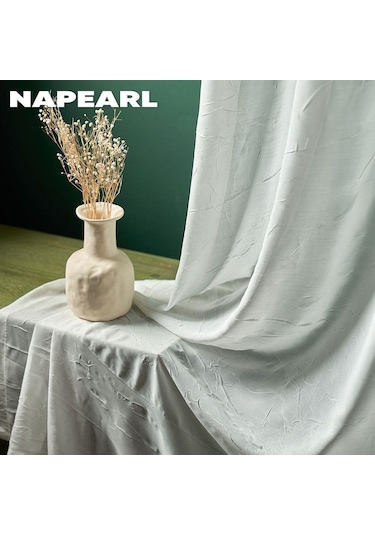 1 Adet Napearl Modern Beyaz Kumaş Yükseltme Çizilmeye Dayanıklı Tül Pencere Sırf Perde Oturma Odası Perdesi Ev Dekor İçin W100cm X L250cm