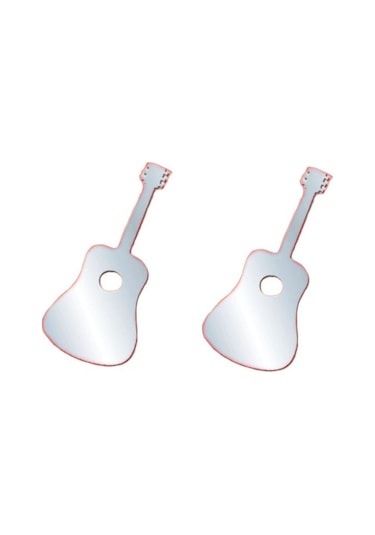 Aynalı Duvar Süsü Sticker 2 Adet Gitar Şekilli 34x15x0,6cm