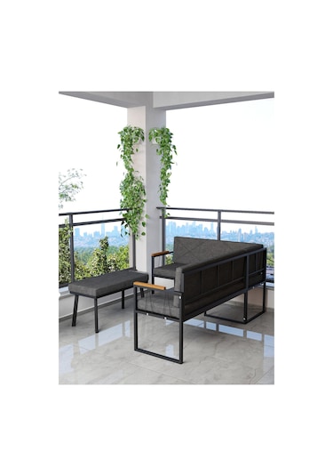 Mygusi Src Balkon, Bahçe, Cafe, Köşe Takimi Antrasit