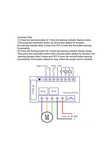 Moly Endüstriyel Kontrolörü + 3 Tuşlu Kumanda, 433mhz, Ac85-250v, Motor/perde Kontrolü, Ak-dl02c