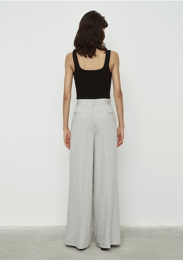 Mavi - Çizgili Gri Pantolon 1010780-87977 Gri
