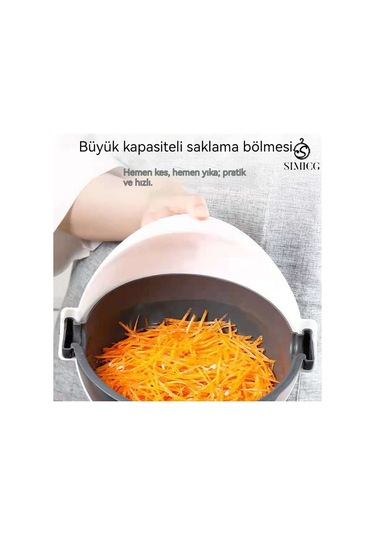 Çok Amaçlı Drenaj Sepeti Yedi Parçalı Set Dilimleyici Rende Soyucu Beyaz