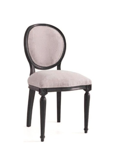 Madalyon Ahşap Klasik Sandalye Siyah - Krem