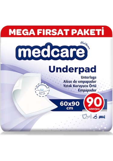 Medcare Yatak Koruyucu Mega Paket Yatak Örtüsü 60 x 90 CM 90 Adet