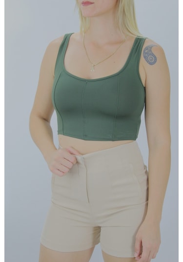 Lukas Micro Parçalı Crop Haki - Lks2022.25-9034752377166 Haki