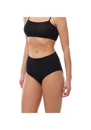 Malabadi Kadın Siyah 6 Lı Paket %100 Pamuk Yüksek Bel Bato Külot 156-e Siyah